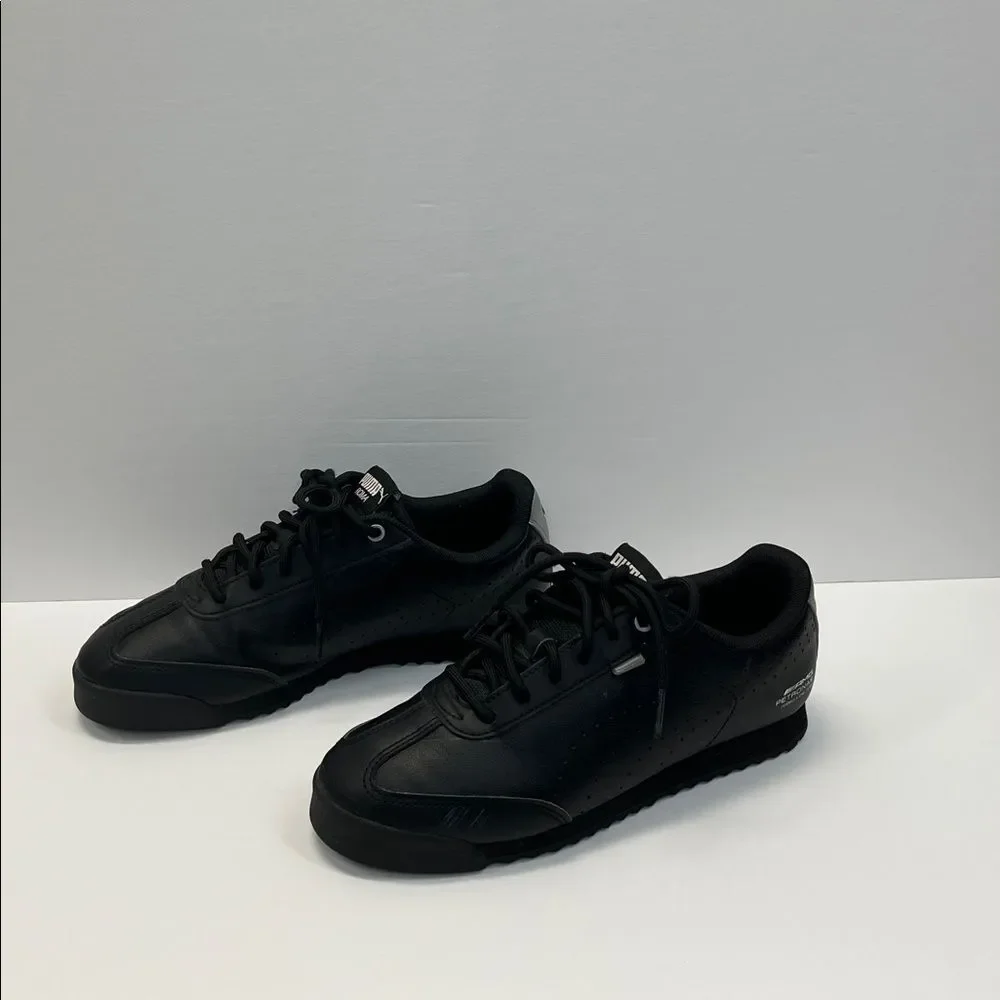 Puma MAPF1 Roma Via Perf Mercedes F1 sneaker in black with a silver accent 6.5